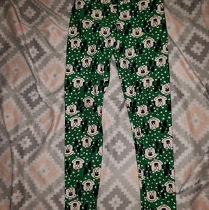 NEWLularoe green polka dot disney Mickey leggings